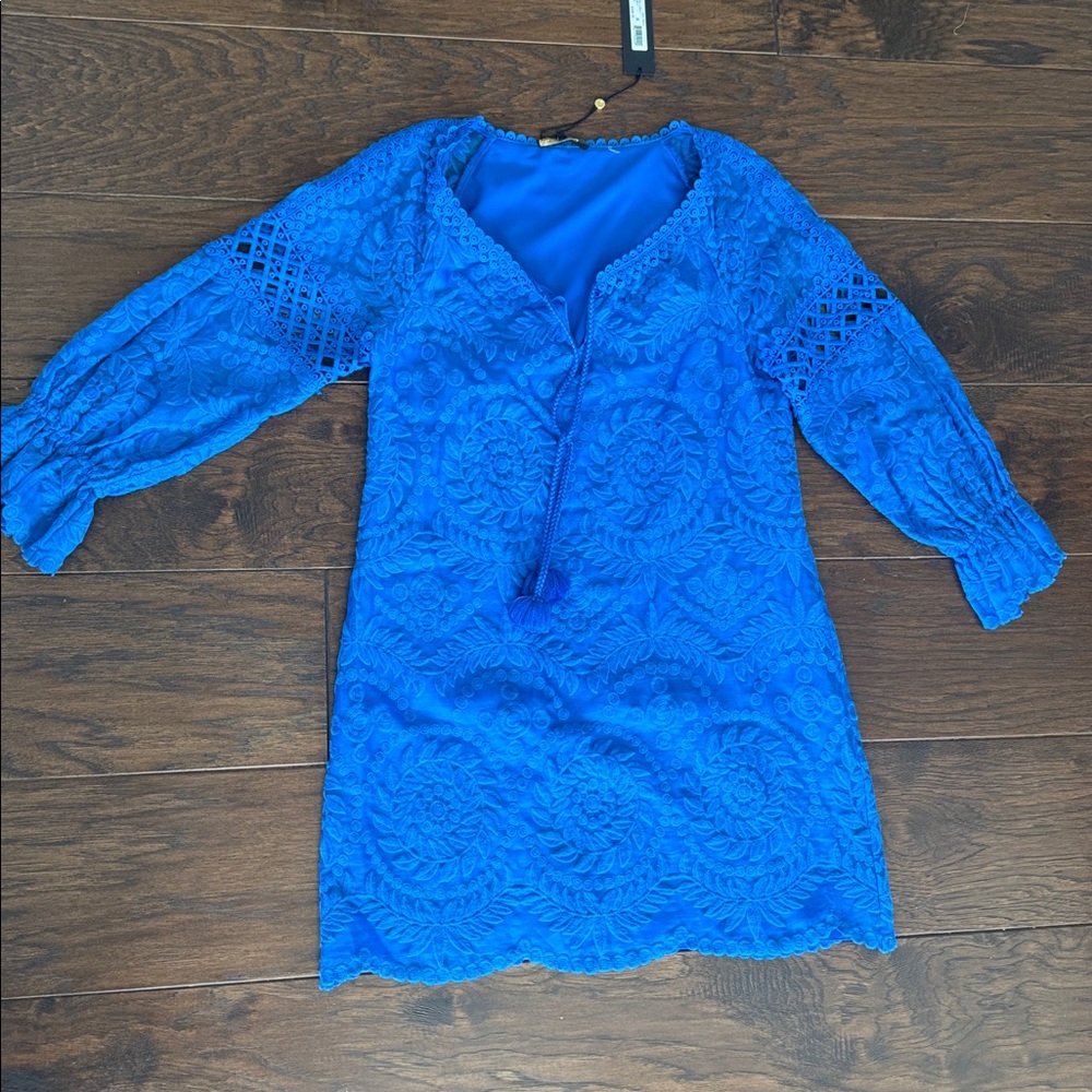 Kobi Halperin Vibrant Blue Lace Dress